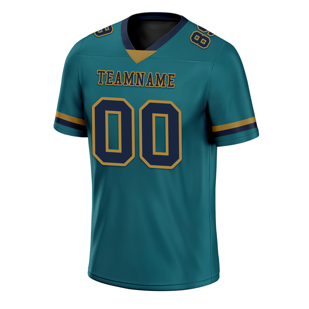 Custom Aqua Classic Style Black Personalized Authentic Football Jersey FBJ02-bc0f0ae