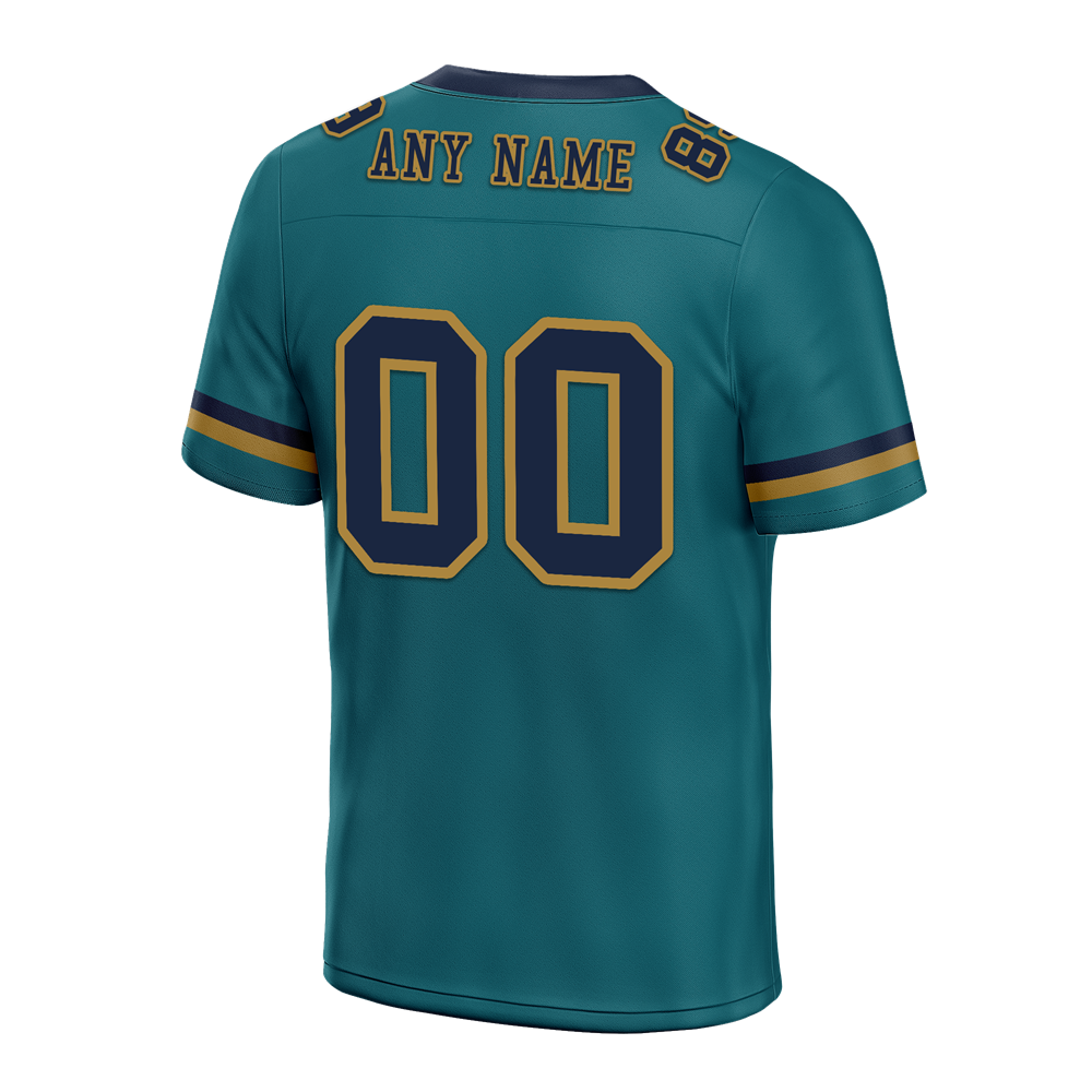 Custom Aqua Classic Style Black Personalized Authentic Football Jersey FBJ02-bc0f0ae
