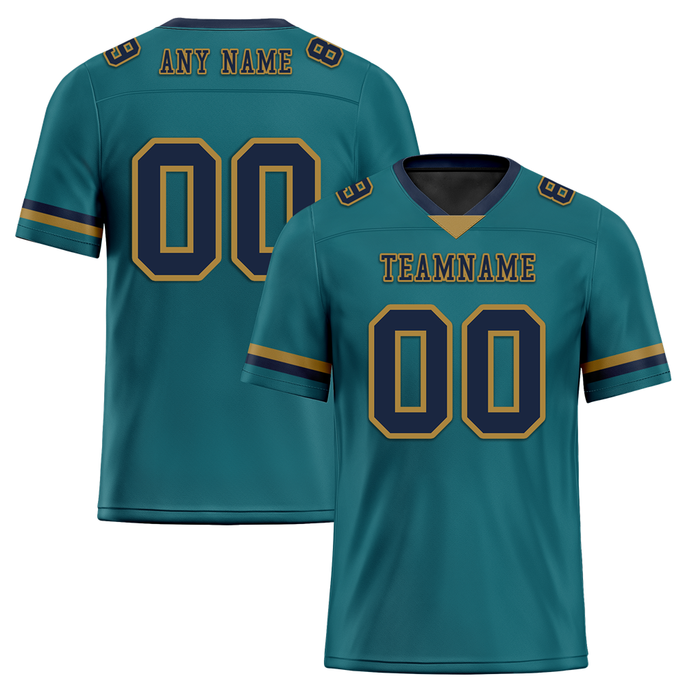 Custom Aqua Classic Style Black Personalized Authentic Football Jersey FBJ02-bc0f0ae