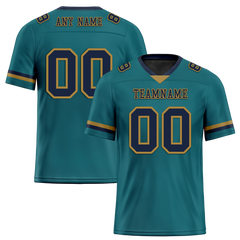 Custom Aqua Classic Style Black Personalized Authentic Football Jersey FBJ02-bc0f0ae