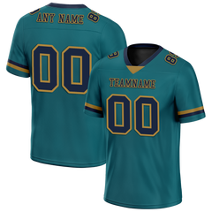 Custom Aqua Classic Style Black Personalized Authentic Football Jersey FBJ02-bc0f0ae