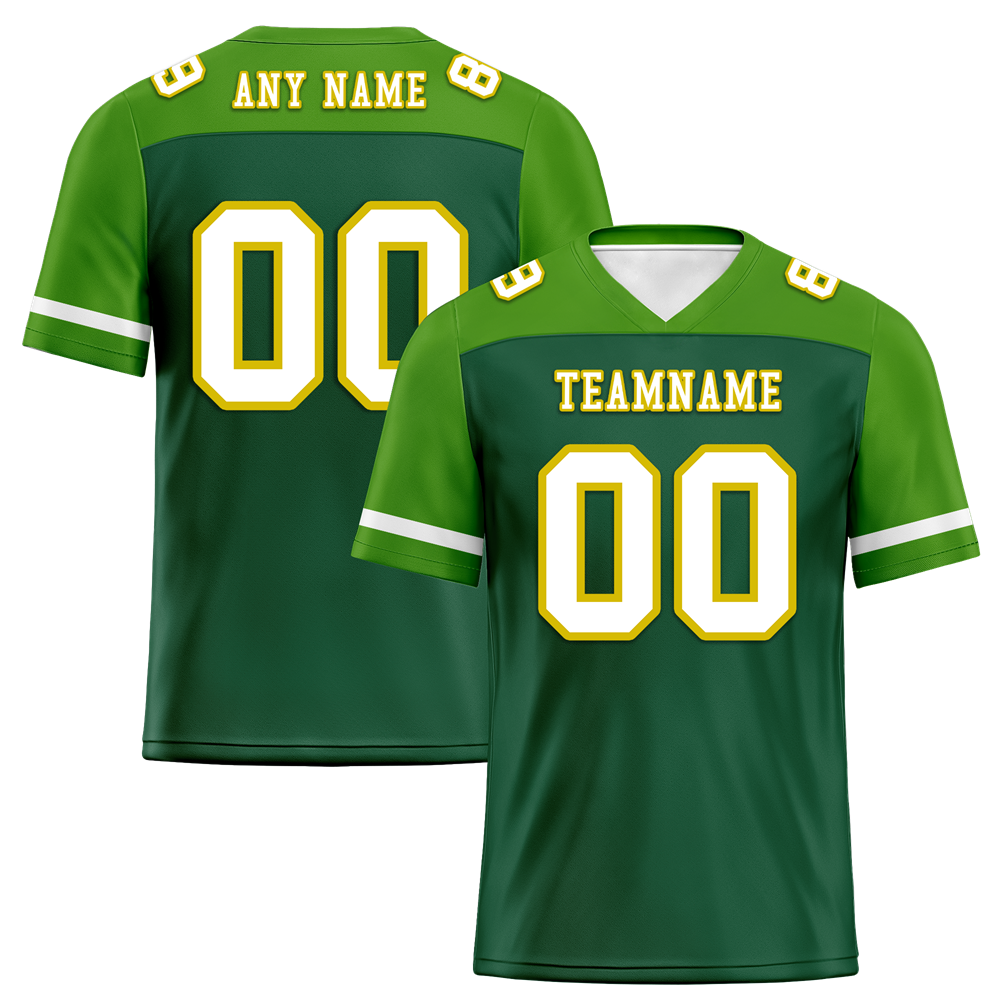 Custom Green Raglan Sleeves White Personalized Authentic Football Jersey FBJ02-bc0f0af
