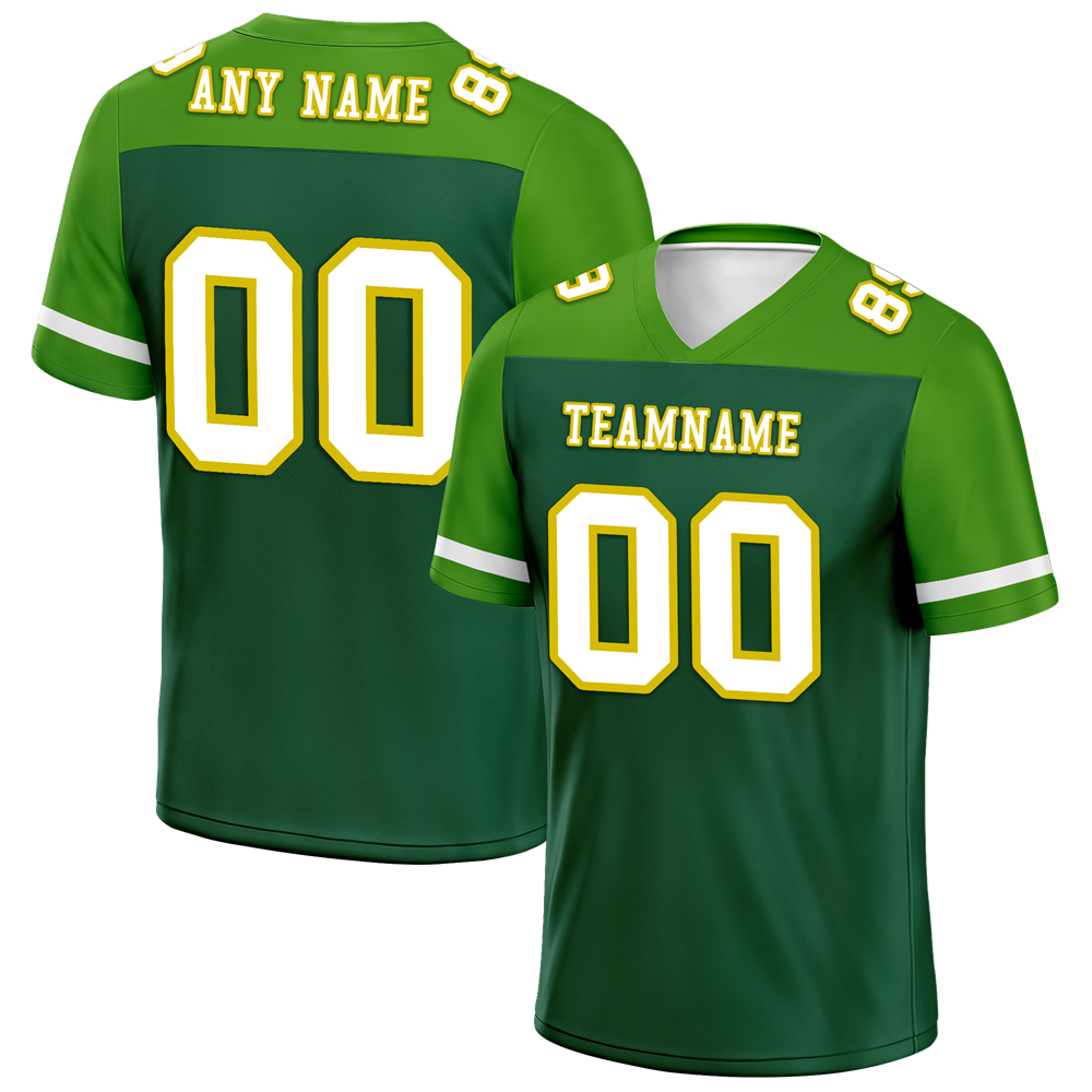 Custom Green Raglan Sleeves White Personalized Authentic Football Jersey FBJ02-bc0f0af