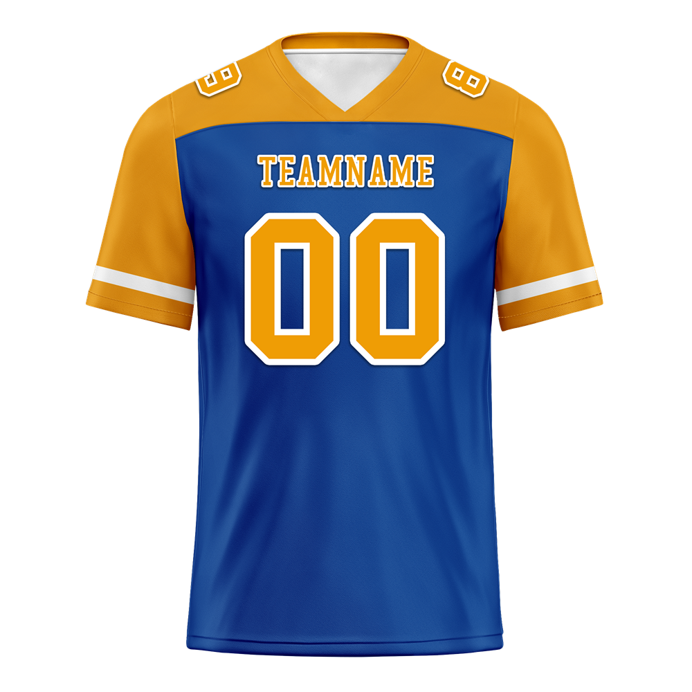 Custom Blue Orange Raglan Sleeves Orange Personalized Authentic Football Jersey FBJ02-bc0f0a7