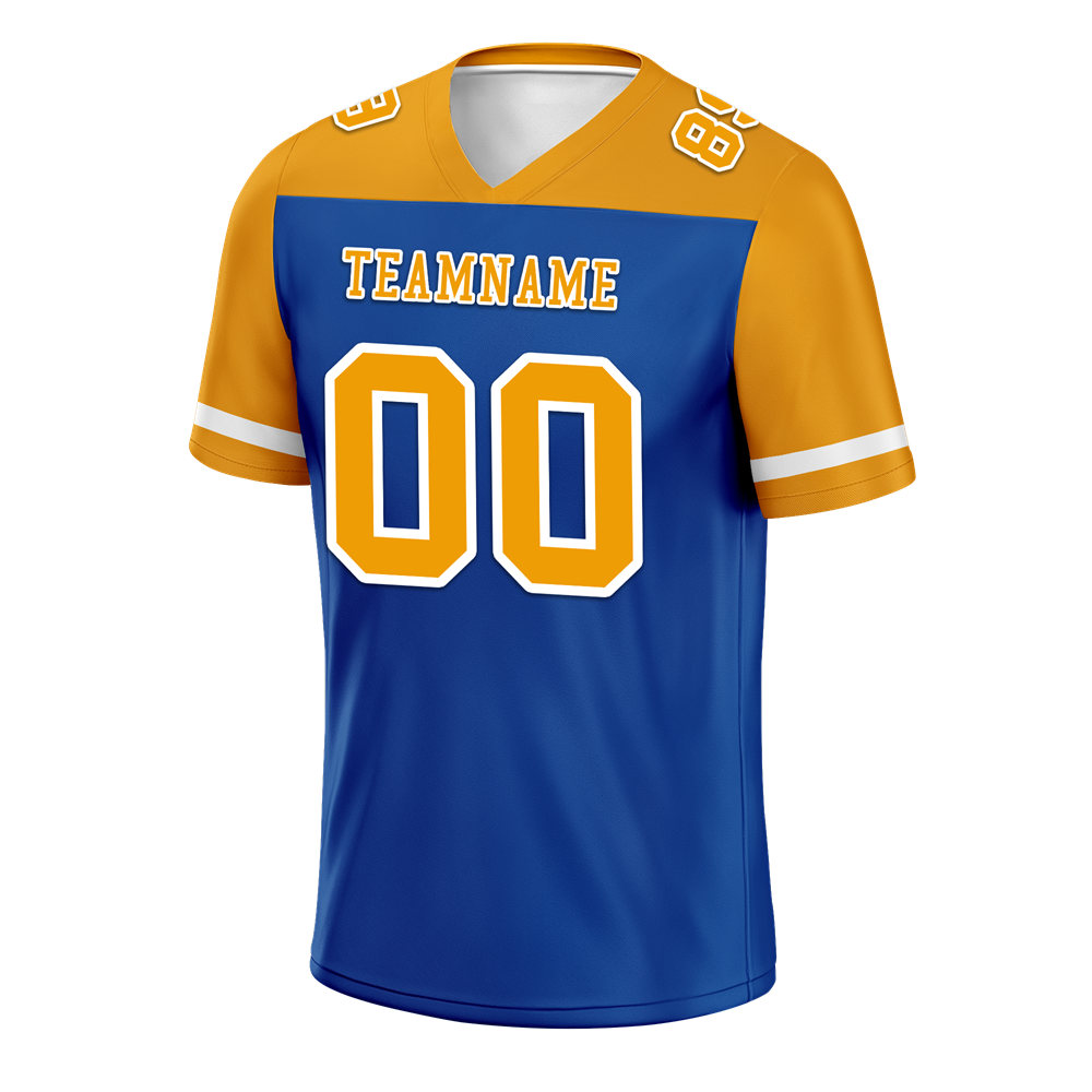 Custom Blue Orange Raglan Sleeves Orange Personalized Authentic Football Jersey FBJ02-bc0f0a7