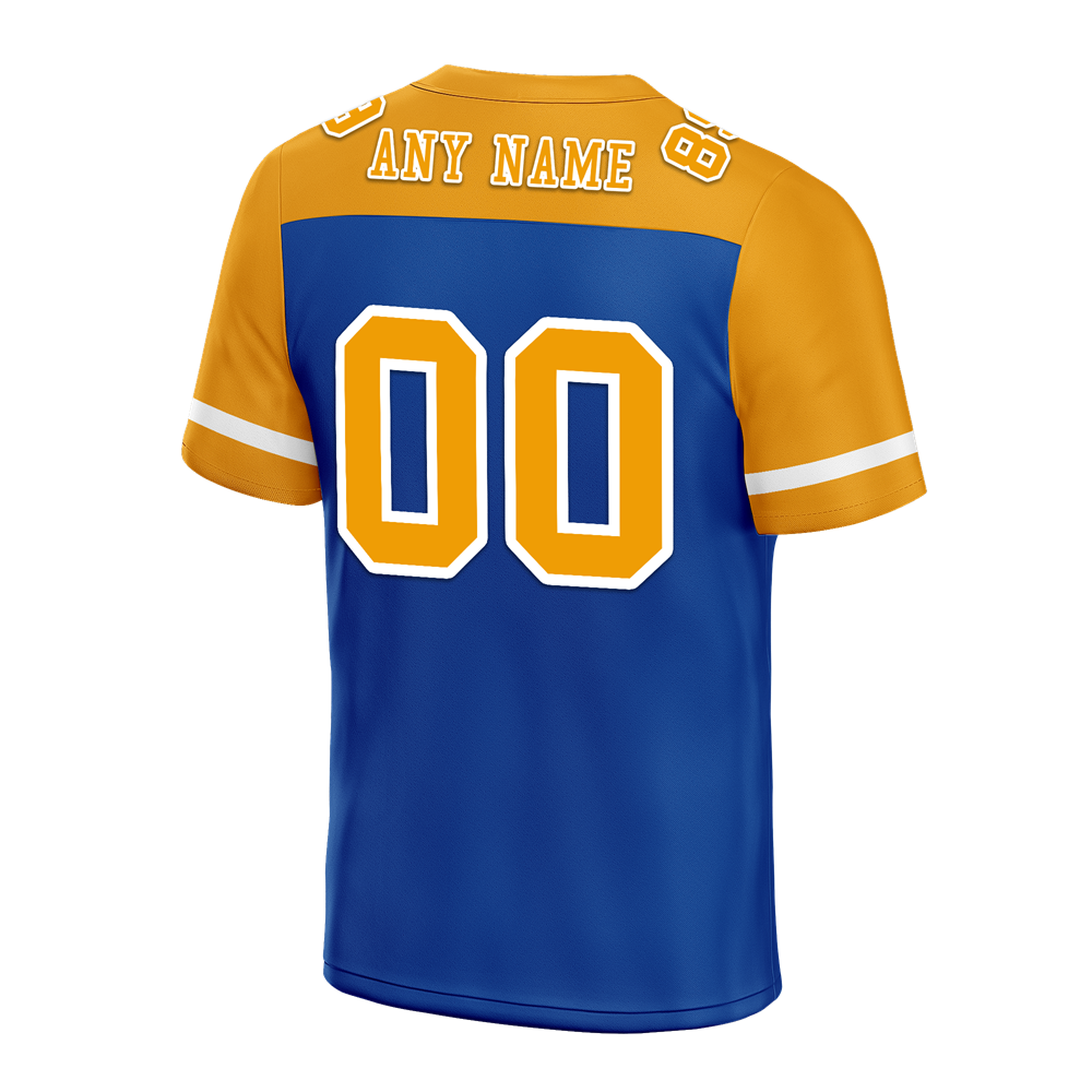 Custom Blue Orange Raglan Sleeves Orange Personalized Authentic Football Jersey FBJ02-bc0f0a7