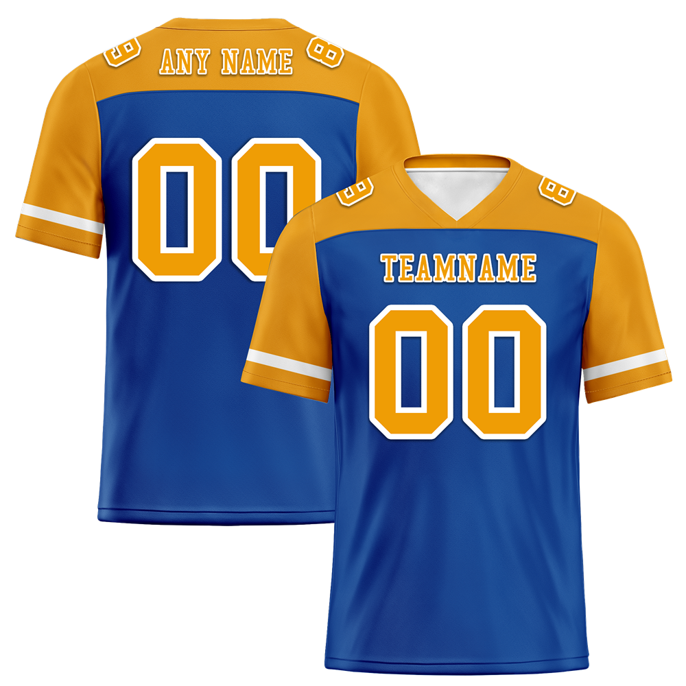 Custom Blue Orange Raglan Sleeves Orange Personalized Authentic Football Jersey FBJ02-bc0f0a7
