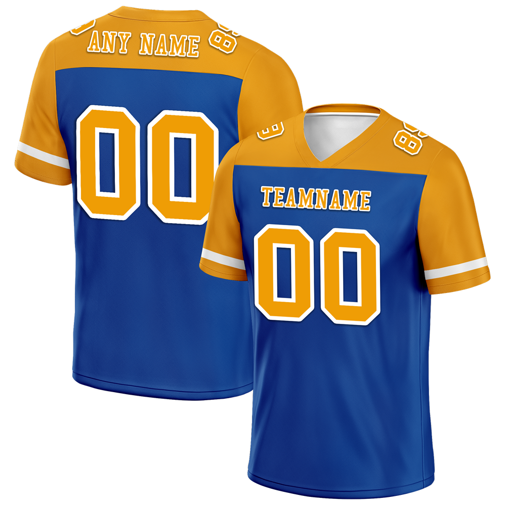 Custom Blue Orange Raglan Sleeves Orange Personalized Authentic Football Jersey FBJ02-bc0f0a7