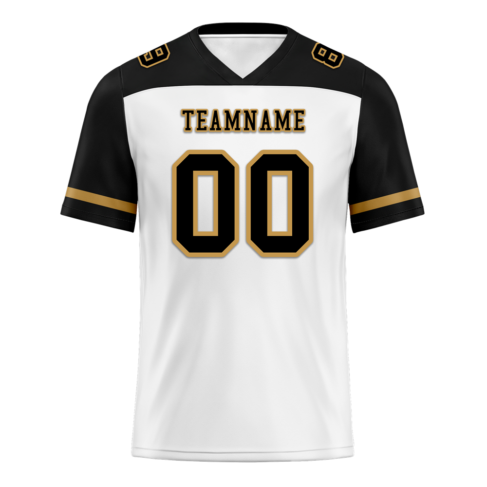 Custom White Black Raglan Sleeves Black Personalized Authentic Football Jersey FBJ02-bc0f0a8