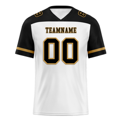 Custom White Black Raglan Sleeves Black Personalized Authentic Football Jersey FBJ02-bc0f0a8