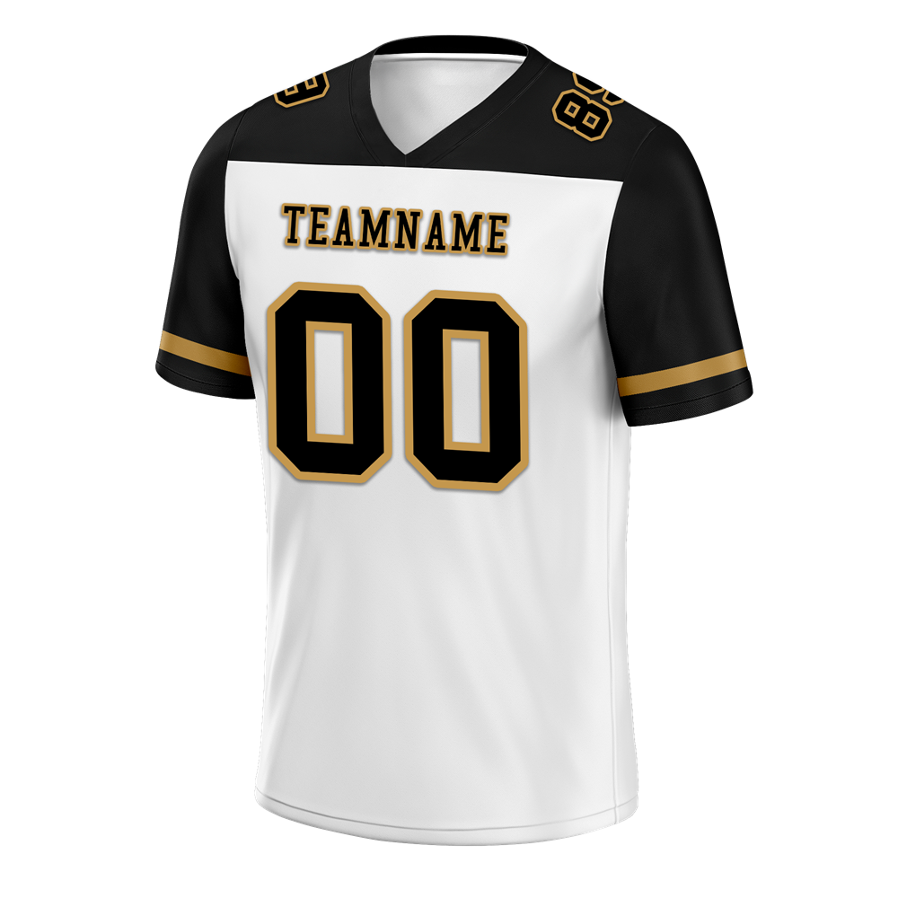 Custom White Black Raglan Sleeves Black Personalized Authentic Football Jersey FBJ02-bc0f0a8