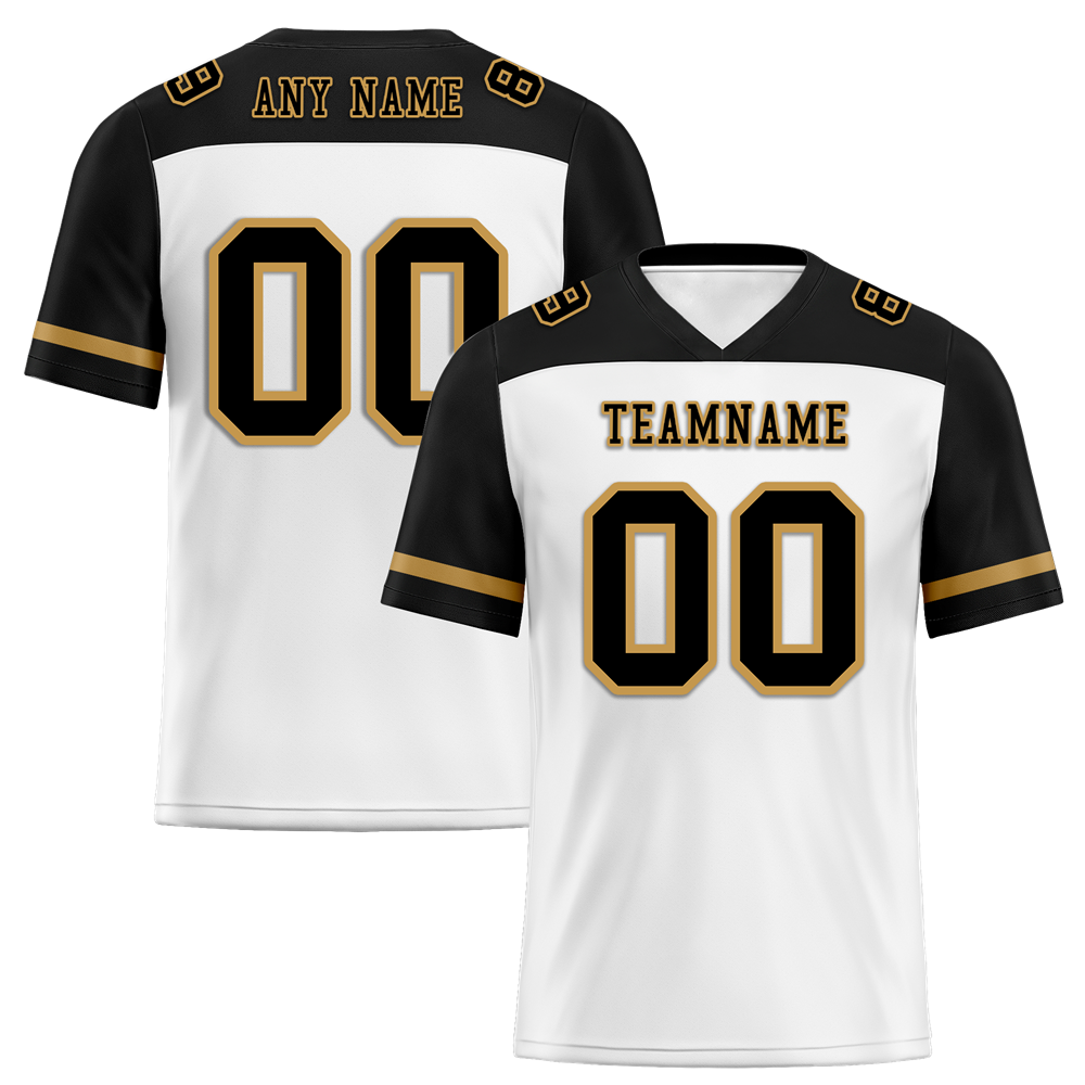 Custom White Black Raglan Sleeves Black Personalized Authentic Football Jersey FBJ02-bc0f0a8