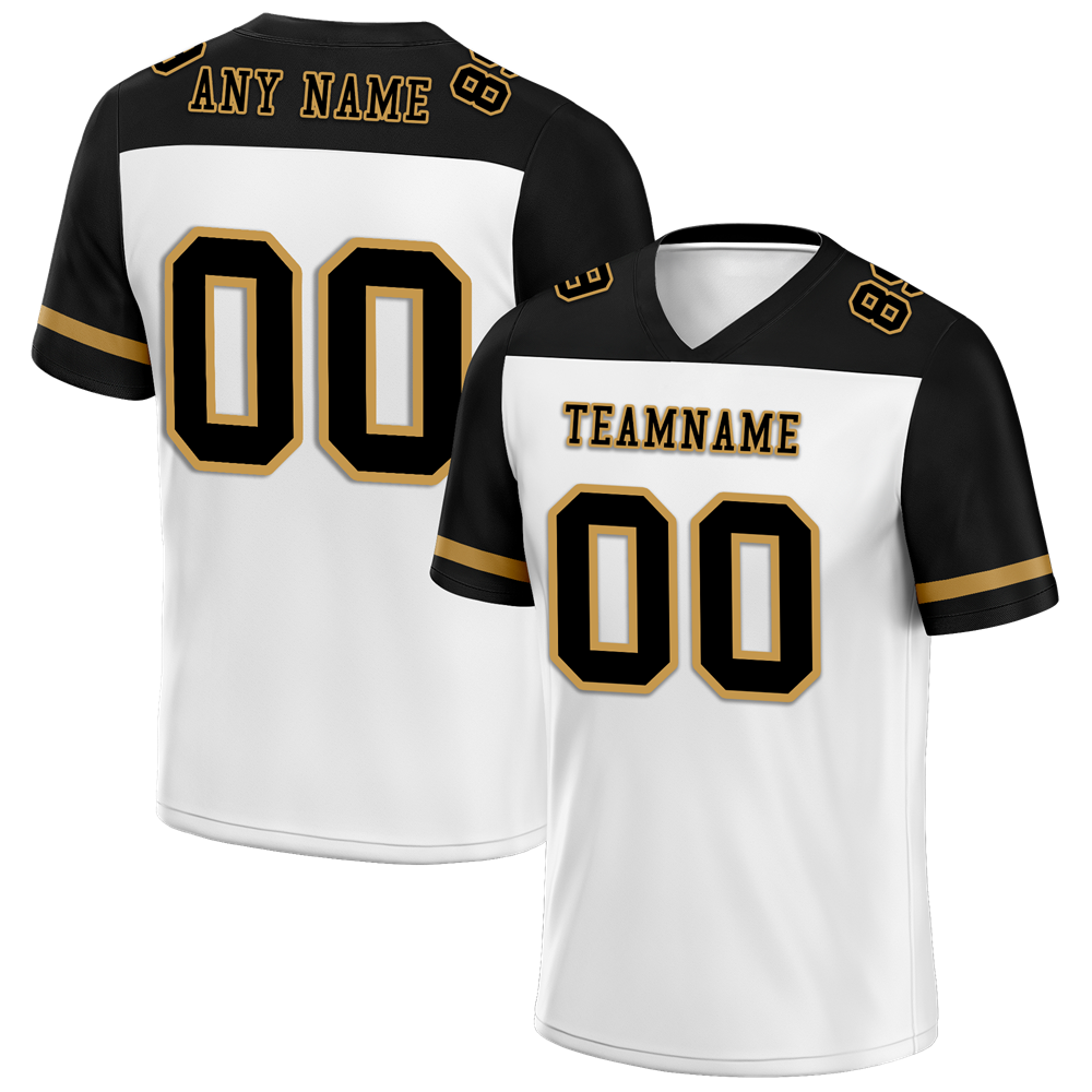 Custom White Black Raglan Sleeves Black Personalized Authentic Football Jersey FBJ02-bc0f0a8