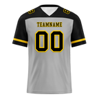 Custom Grey Black Raglan Sleeves Black Personalized Authentic Football Jersey FBJ02-bc0f0a9