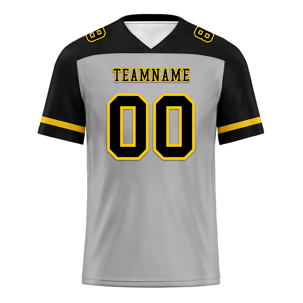 Custom Grey Black Raglan Sleeves Black Personalized Authentic Football Jersey FBJ02-bc0f0a9