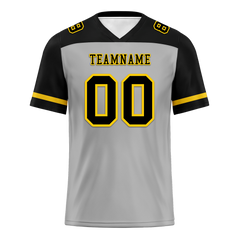 Custom Grey Black Raglan Sleeves Black Personalized Authentic Football Jersey FBJ02-bc0f0a9