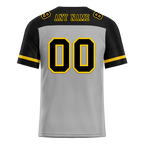 Custom Grey Black Raglan Sleeves Black Personalized Authentic Football Jersey FBJ02-bc0f0a9