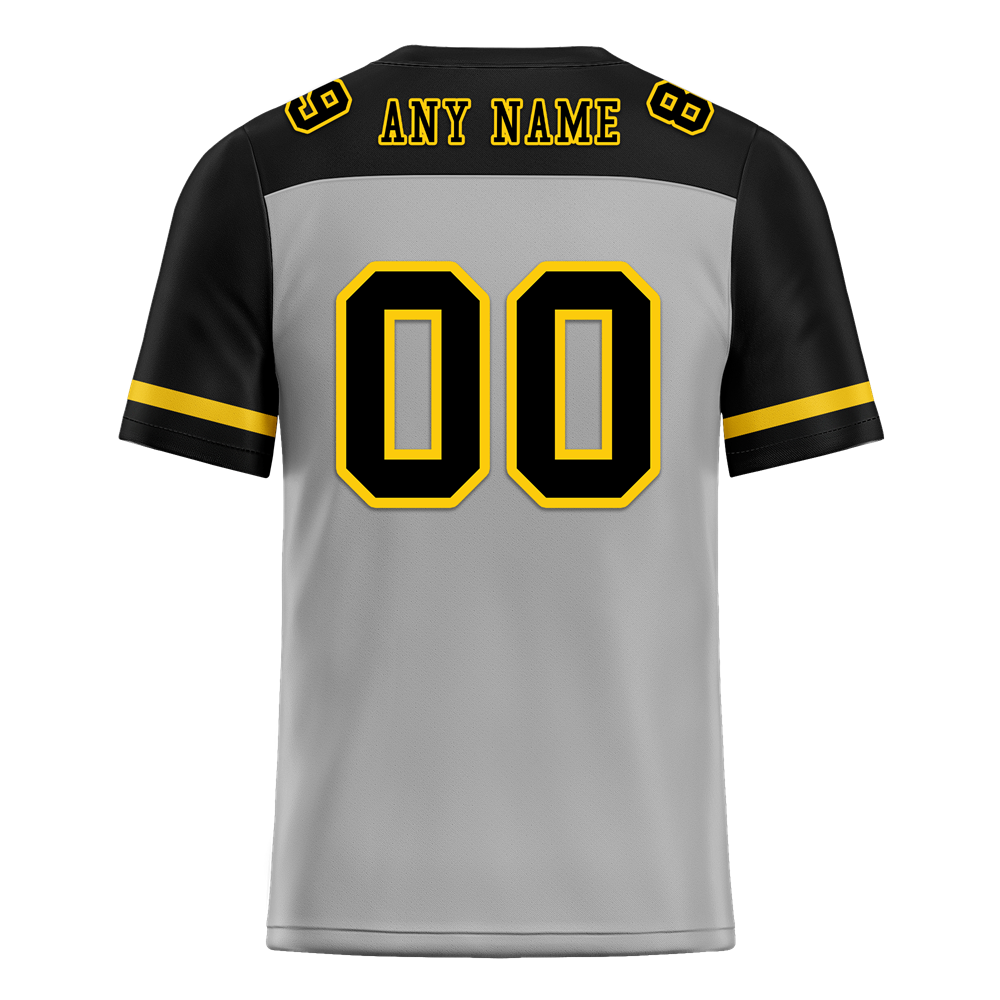 Custom Grey Black Raglan Sleeves Black Personalized Authentic Football Jersey FBJ02-bc0f0a9