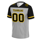 Custom Grey Black Raglan Sleeves Black Personalized Authentic Football Jersey FBJ02-bc0f0a9