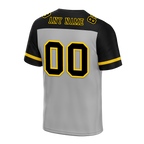 Custom Grey Black Raglan Sleeves Black Personalized Authentic Football Jersey FBJ02-bc0f0a9