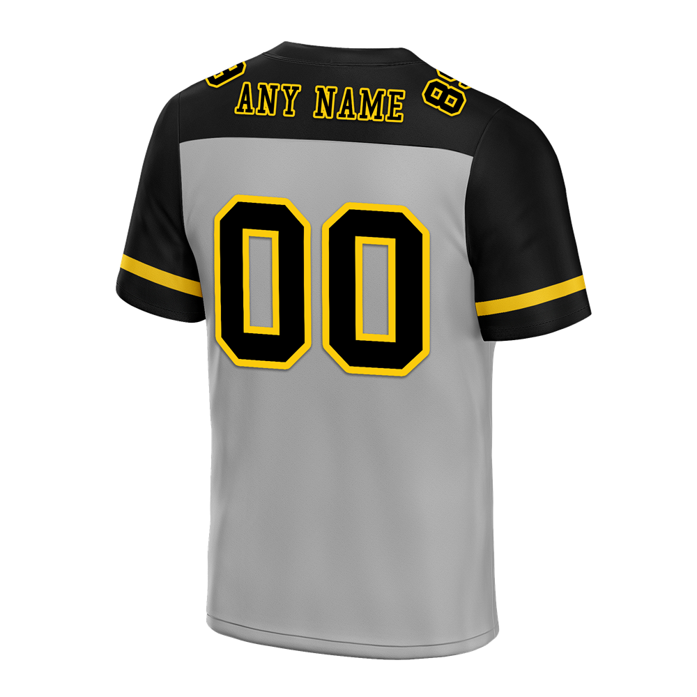 Custom Grey Black Raglan Sleeves Black Personalized Authentic Football Jersey FBJ02-bc0f0a9