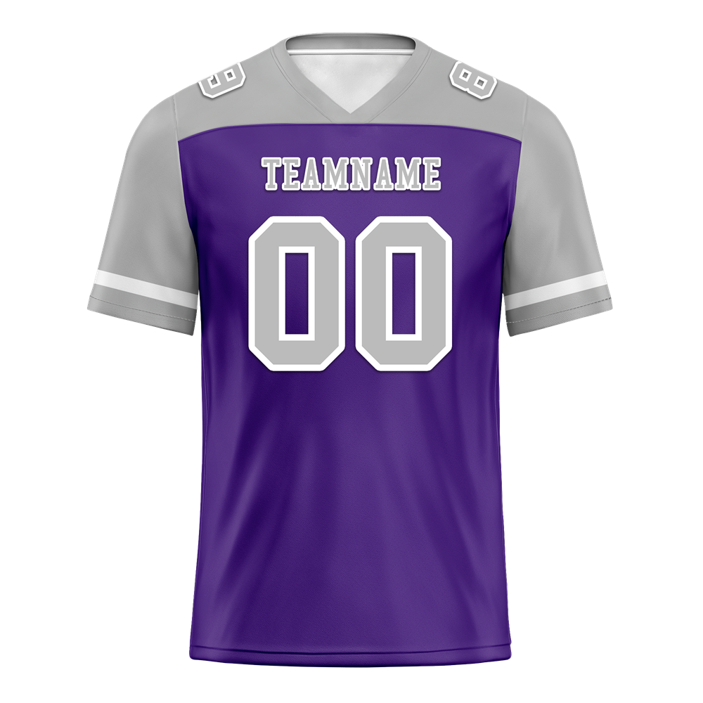 Custom Purple Grey Raglan Sleeves Grey Personalized Authentic Football Jersey FBJ02-bc0f0b0