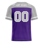 Custom Purple Grey Raglan Sleeves Grey Personalized Authentic Football Jersey FBJ02-bc0f0b0
