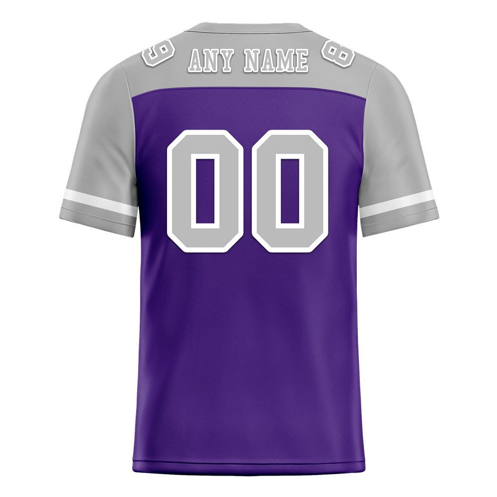 Custom Purple Grey Raglan Sleeves Grey Personalized Authentic Football Jersey FBJ02-bc0f0b0