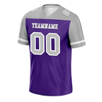 Custom Purple Grey Raglan Sleeves Grey Personalized Authentic Football Jersey FBJ02-bc0f0b0