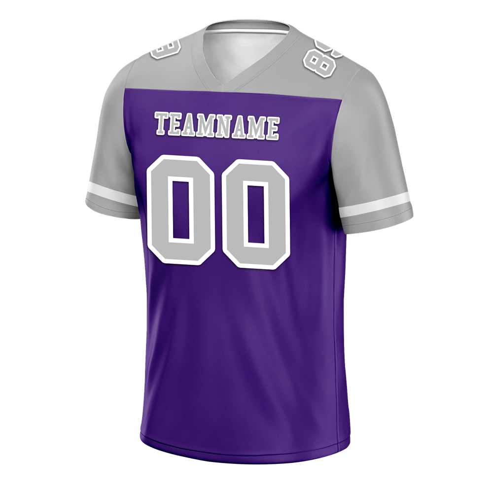 Custom Purple Grey Raglan Sleeves Grey Personalized Authentic Football Jersey FBJ02-bc0f0b0