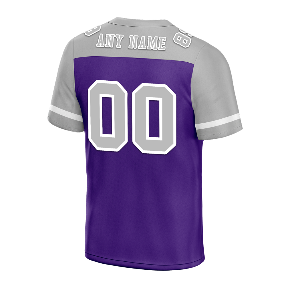 Custom Purple Grey Raglan Sleeves Grey Personalized Authentic Football Jersey FBJ02-bc0f0b0