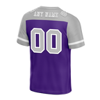 Custom Purple Grey Raglan Sleeves Grey Personalized Authentic Football Jersey FBJ02-bc0f0b0