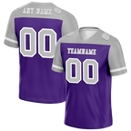 Custom Purple Grey Raglan Sleeves Grey Personalized Authentic Football Jersey FBJ02-bc0f0b0