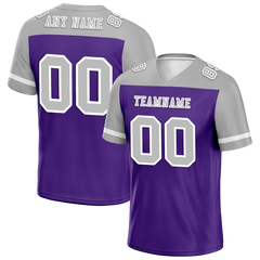 Custom Purple Grey Raglan Sleeves Grey Personalized Authentic Football Jersey FBJ02-bc0f0b0