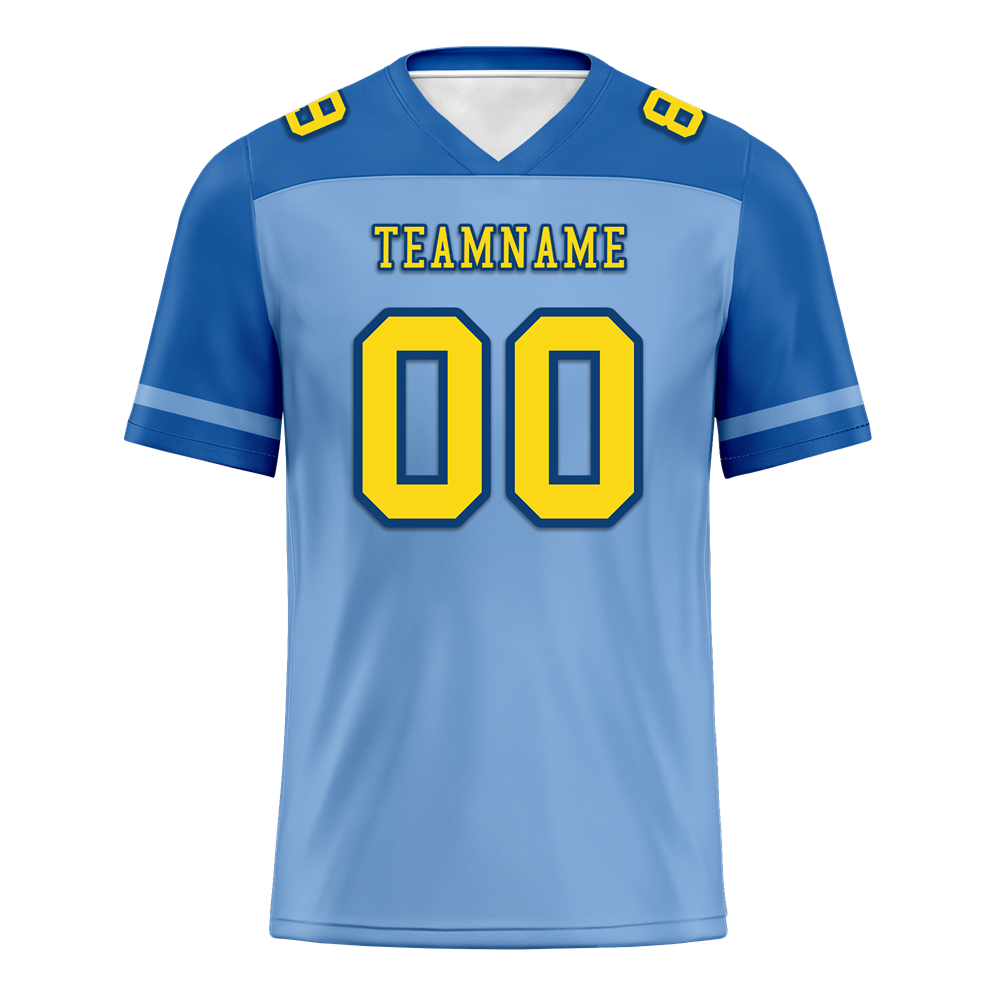 Custom Aqua Raglan Sleeves Yellow Personalized Authentic Football Jersey FBJ02-bc0f0bb