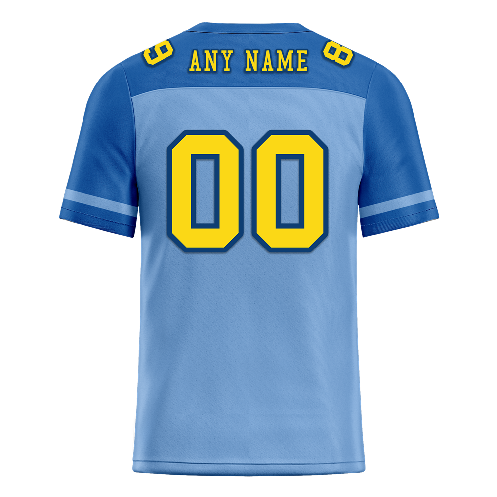Custom Aqua Raglan Sleeves Yellow Personalized Authentic Football Jersey FBJ02-bc0f0bb