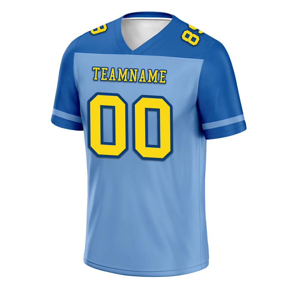 Custom Aqua Raglan Sleeves Yellow Personalized Authentic Football Jersey FBJ02-bc0f0bb