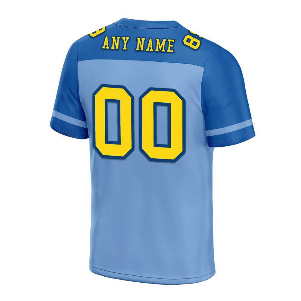 Custom Aqua Raglan Sleeves Yellow Personalized Authentic Football Jersey FBJ02-bc0f0bb