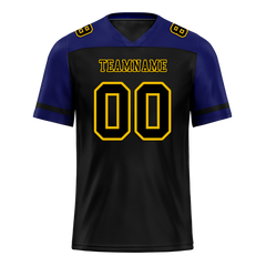 Custom Black Blue Raglan Sleeves Black Personalized Authentic Football Jersey FBJ02-bc0f0bd