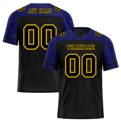 Custom Black Blue Raglan Sleeves Black Personalized Authentic Football Jersey FBJ02-bc0f0bd