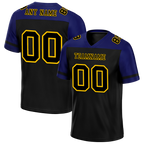 Custom Black Blue Raglan Sleeves Black Personalized Authentic Football Jersey FBJ02-bc0f0bd