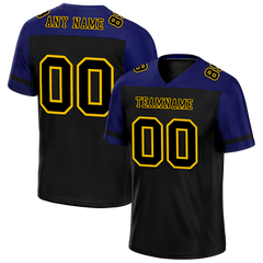 Custom Black Blue Raglan Sleeves Black Personalized Authentic Football Jersey FBJ02-bc0f0bd