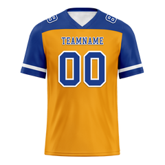 Custom Yellow Blue Raglan Sleeves Blue Personalized Authentic Football Jersey FBJ02-bc0f0be