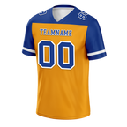 Custom Yellow Blue Raglan Sleeves Blue Personalized Authentic Football Jersey FBJ02-bc0f0be
