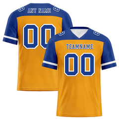 Custom Yellow Blue Raglan Sleeves Blue Personalized Authentic Football Jersey FBJ02-bc0f0be