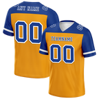 Custom Yellow Blue Raglan Sleeves Blue Personalized Authentic Football Jersey FBJ02-bc0f0be