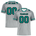 Custom Grey Raglan Sleeves Aqua Personalized Authentic Football Jersey FBJ02-bc0f0bf