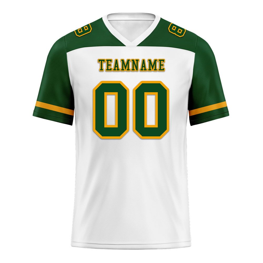 Custom White Green Raglan Sleeves Green Personalized Authentic Football Jersey FBJ02-bc0f0b7