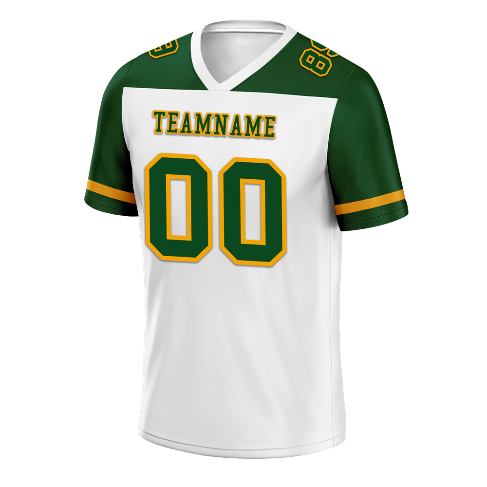 Custom White Green Raglan Sleeves Green Personalized Authentic Football Jersey FBJ02-bc0f0b7