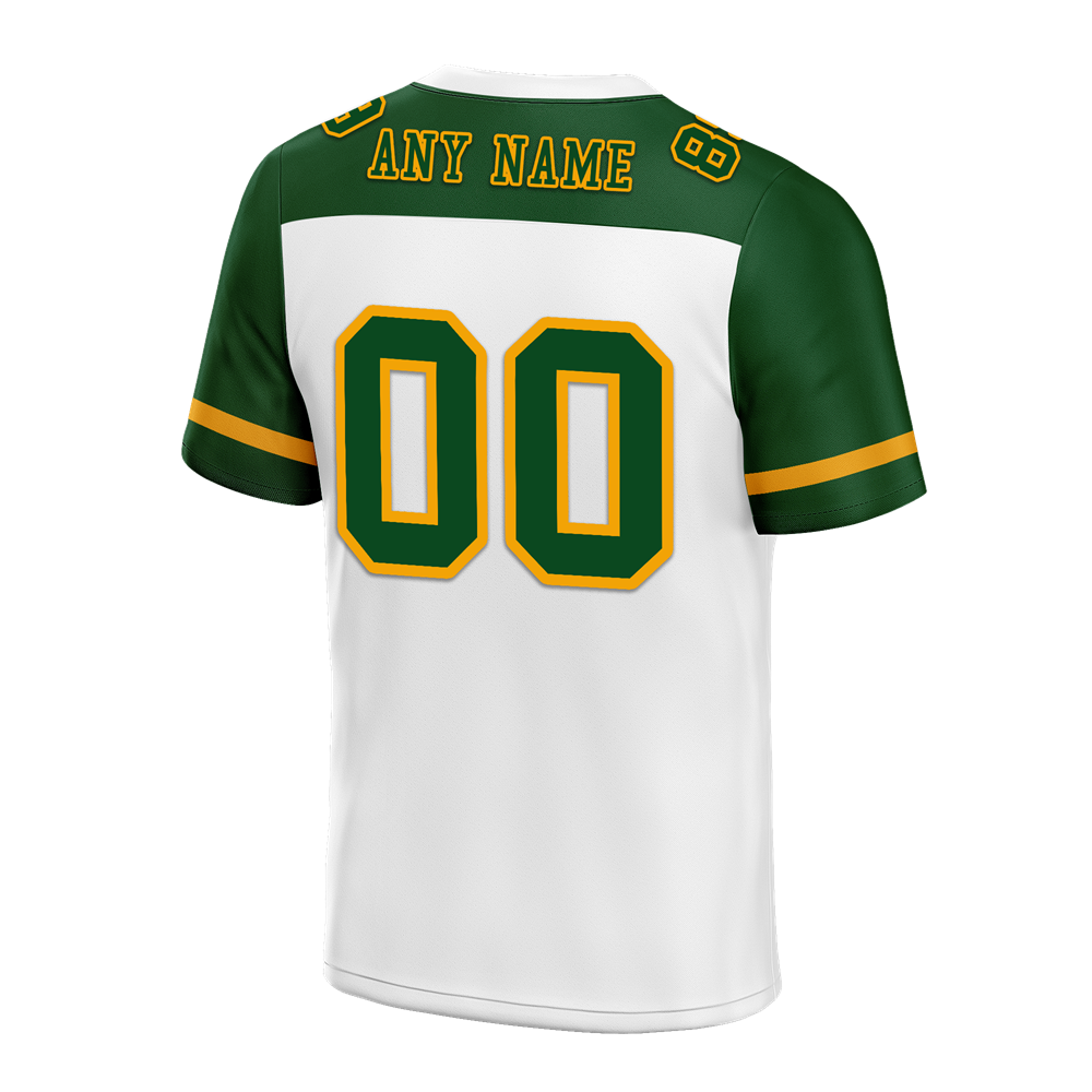 Custom White Green Raglan Sleeves Green Personalized Authentic Football Jersey FBJ02-bc0f0b7
